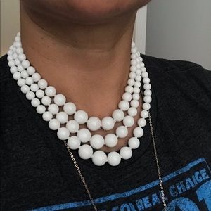 vintage Japan made triple strand necklace